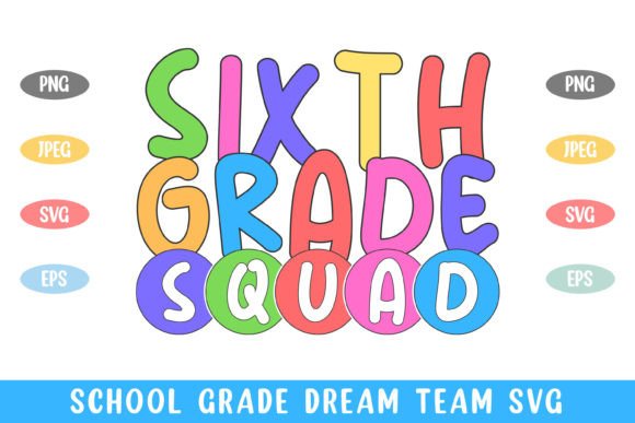 6th Grade Squad School Kid: A Vibrant Embroidery Choice