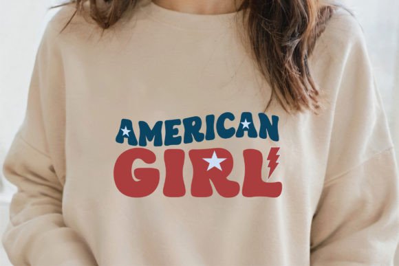 American Girl SVG PNG for 4th of July Embroidery