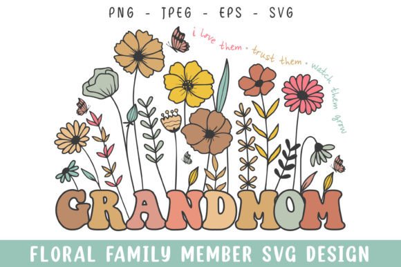 Charming Floral Grandmom Vintage Flower Design