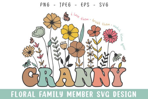 Charming Floral Granny Vintage Flower Design