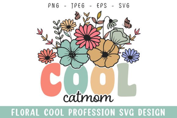 Floral Cool Catmom: A Vintage Colorful Embroidery Gem