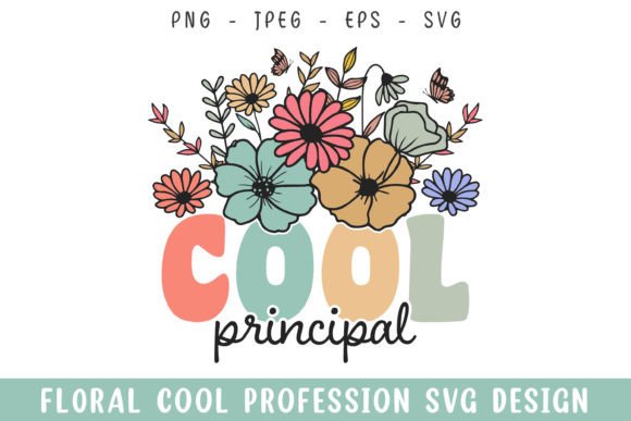 Floral Cool Principal: A Vintage, Colorful Embroidery Design