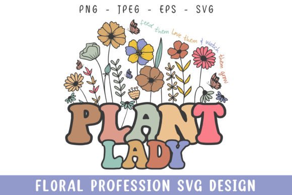 Floral Plant Lady: A Charming Vintage Design