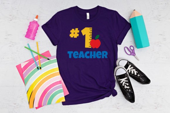 Number 1 Teacher with Ruler SVG: A Charming Embroidery Design